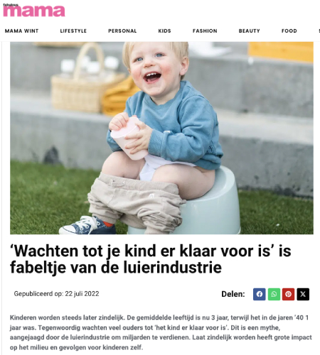 Go Potty - Fabulous Mama - ‘Wachten tot je kind er klaar voor is’ is fabeltje van de luierindustrie