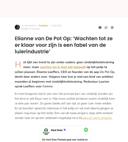 Go Potty - Femme - Duizenden luiers besparen: Elianne helpt ouders met zindelijkheidstraining